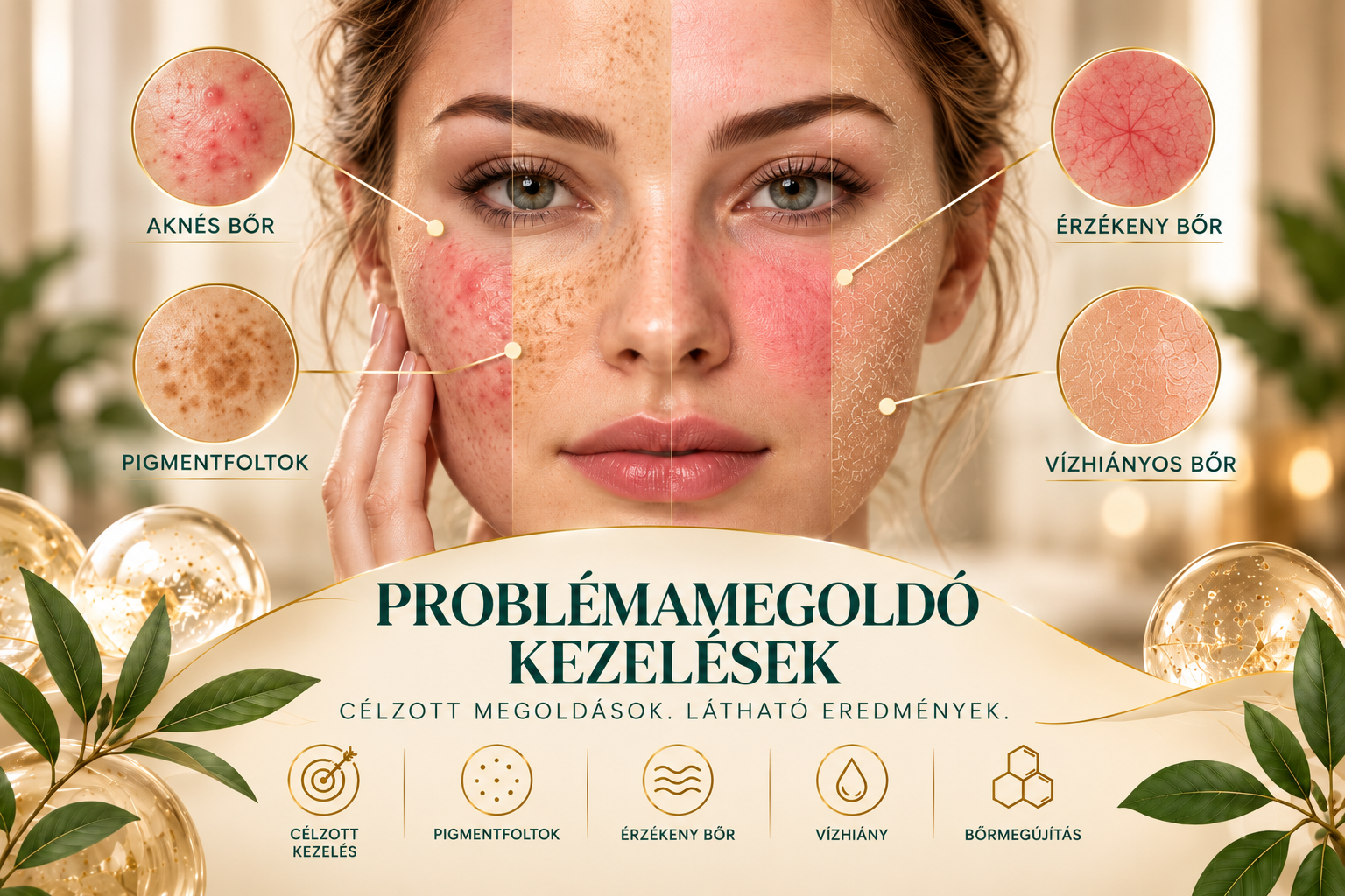 Akne, Hegek, Rosacea, Pigmentfoltok, Érzékeny bőr